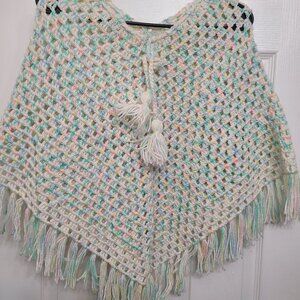 Handmade crochet girls shawl